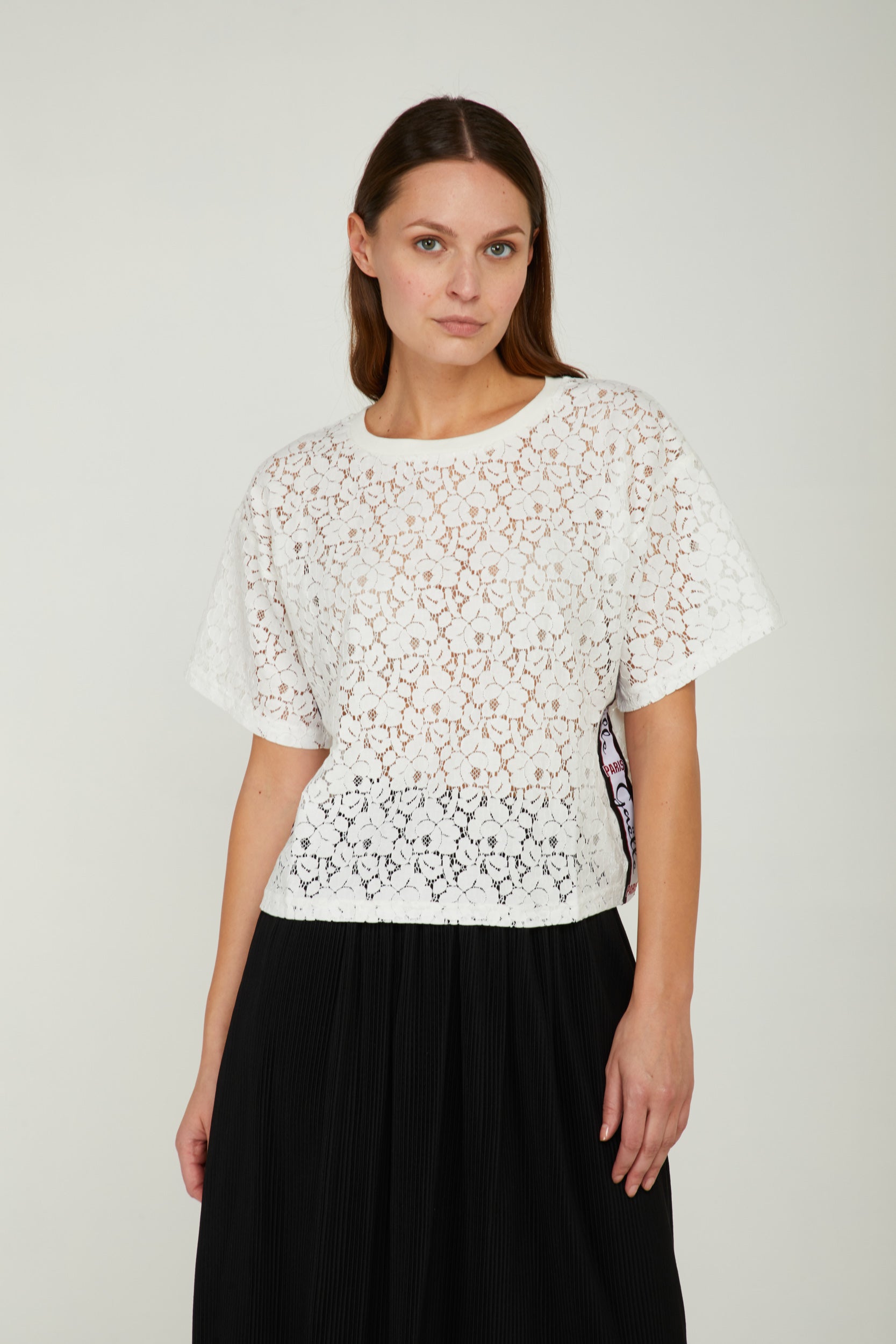 GAELLE T-shirt in Pizzo Bianca