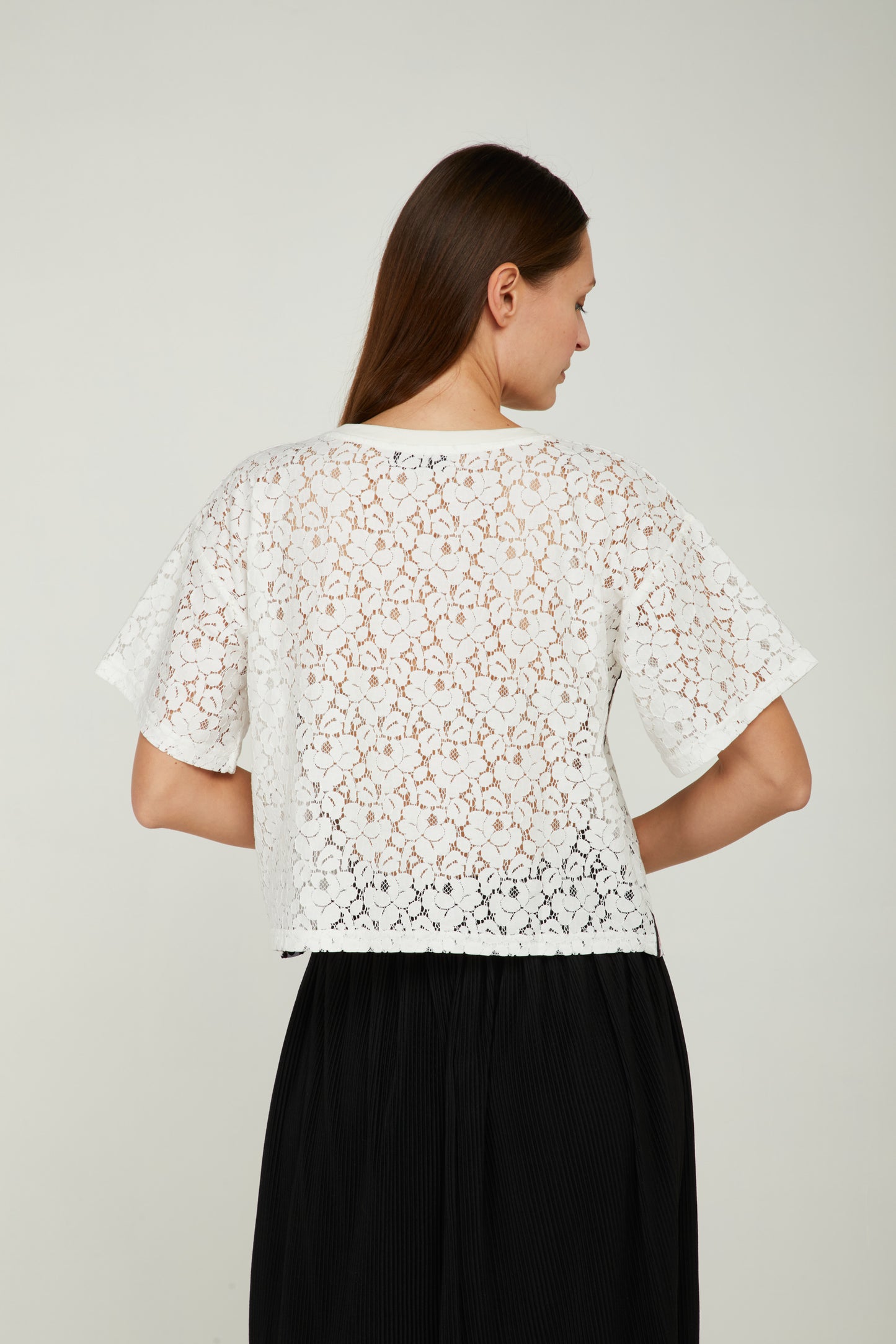GAELLE T-shirt in Pizzo Bianca