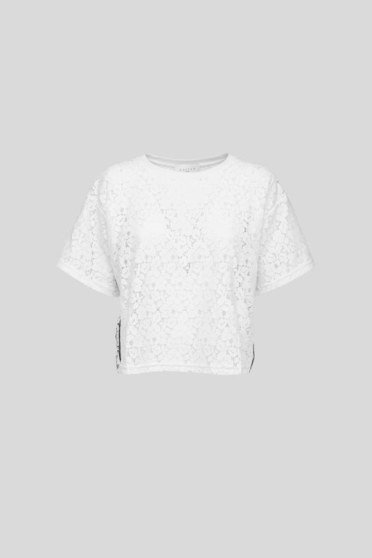 GAELLE White Lace T-shirt