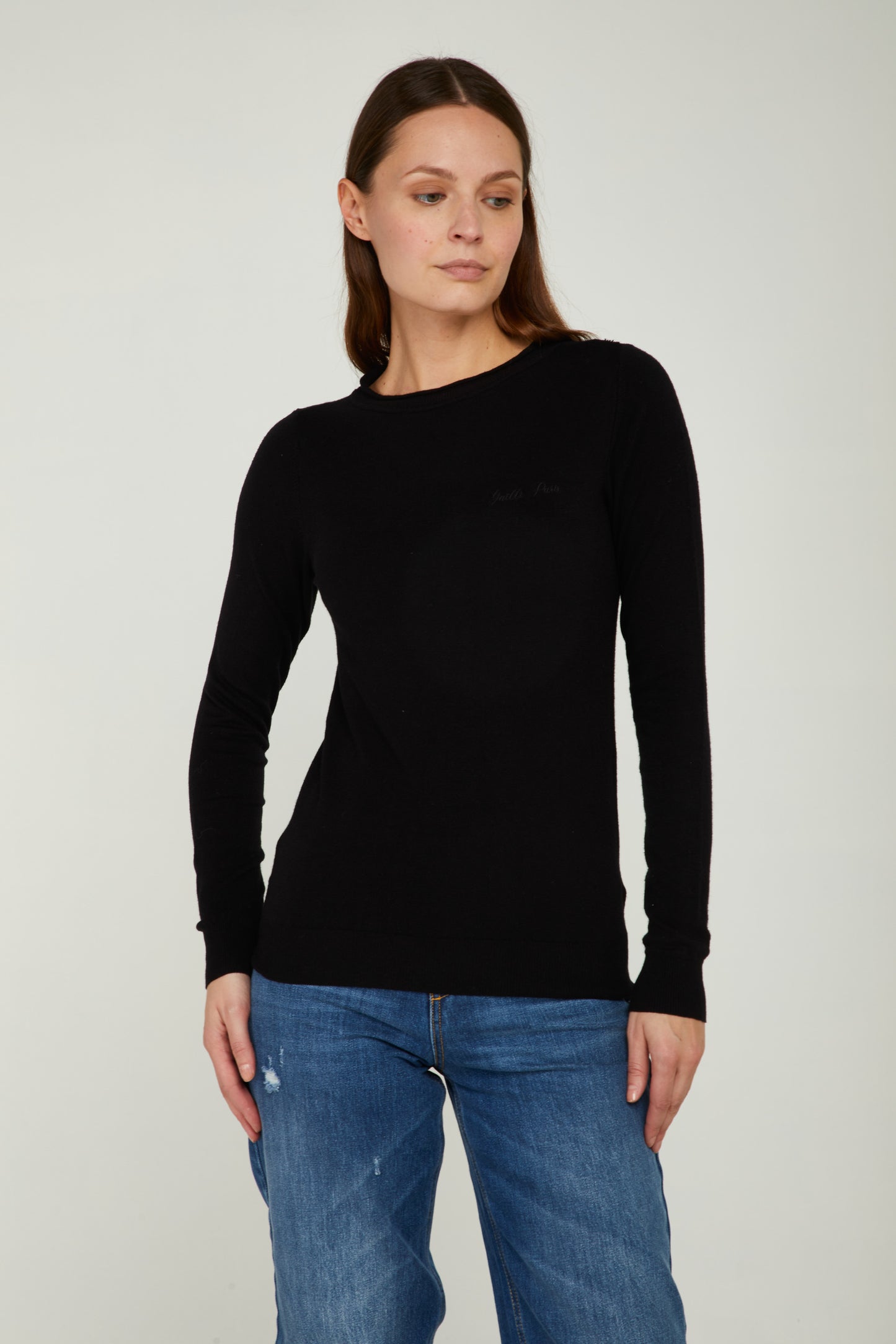 GAELLE Pullover Girocollo Nero