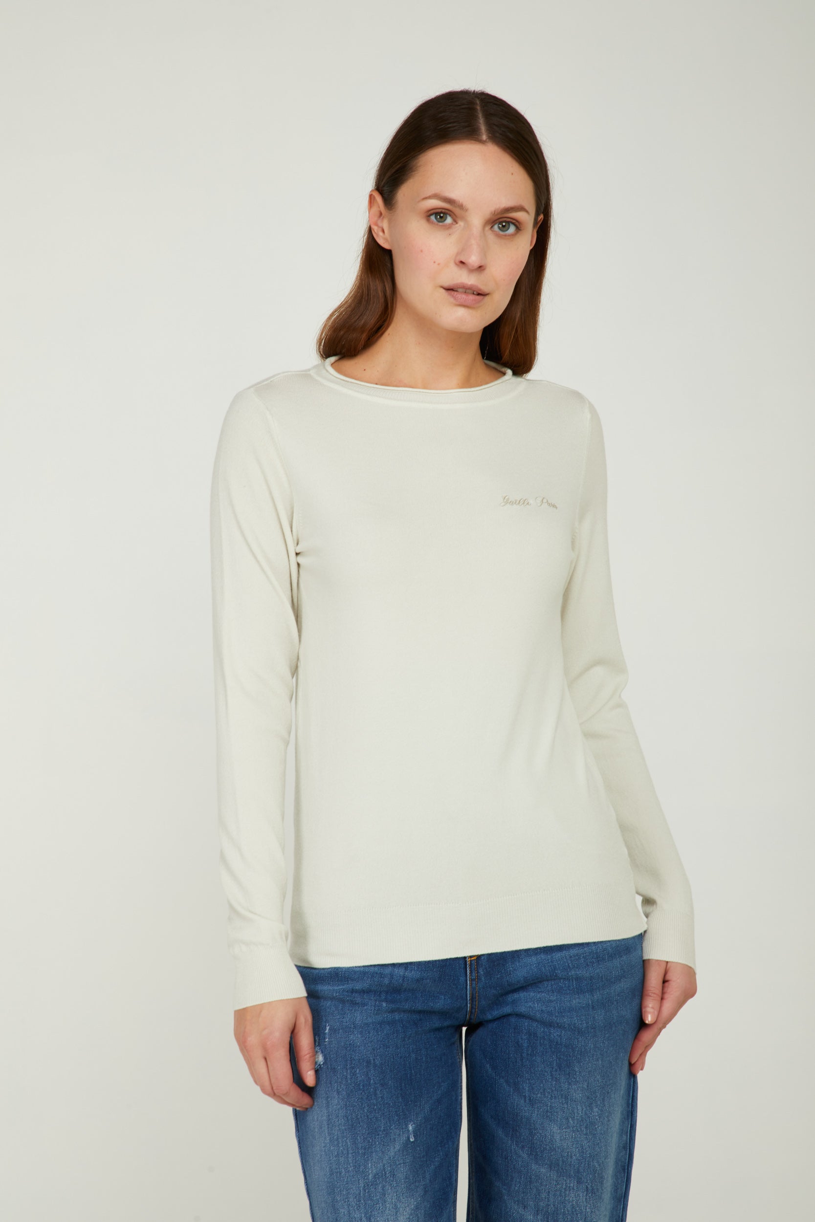 GAELLE Pullover Girocollo Panna