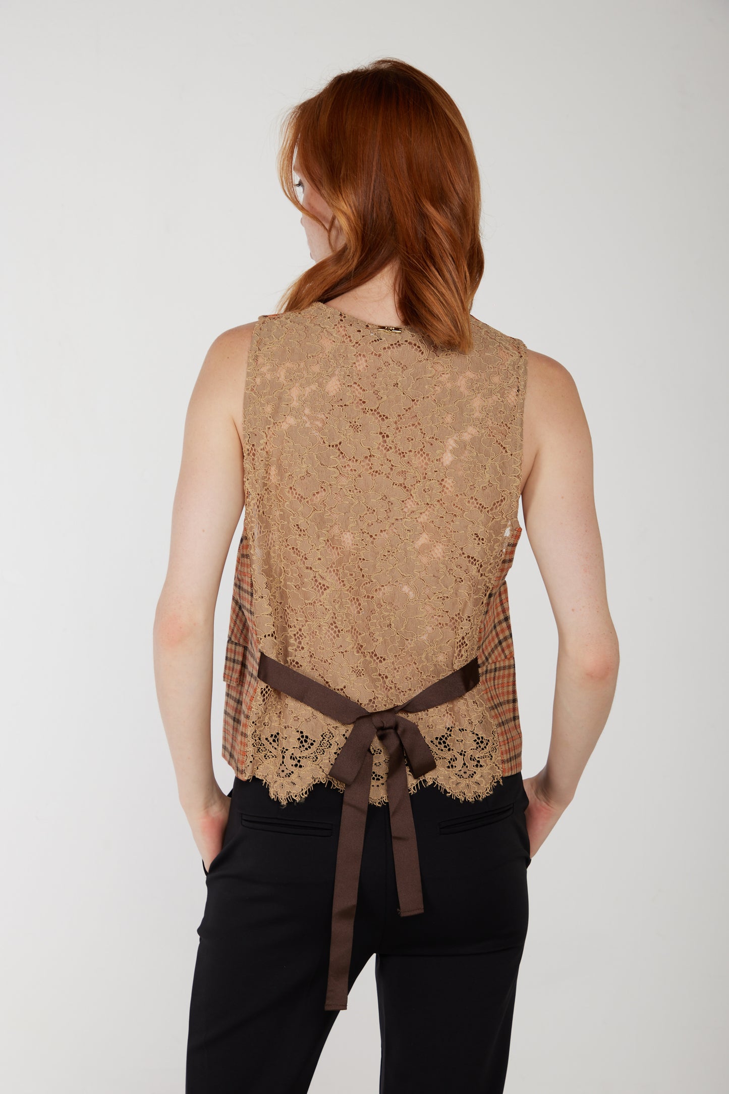 TWINSET Gilet con Pizzo Macram?
