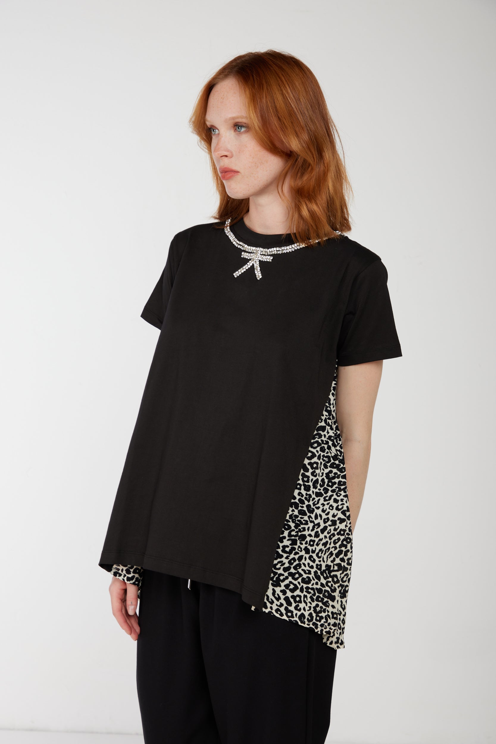 PRINCESSE LODO Maglia Leopardata con Dettaglio Fiocco