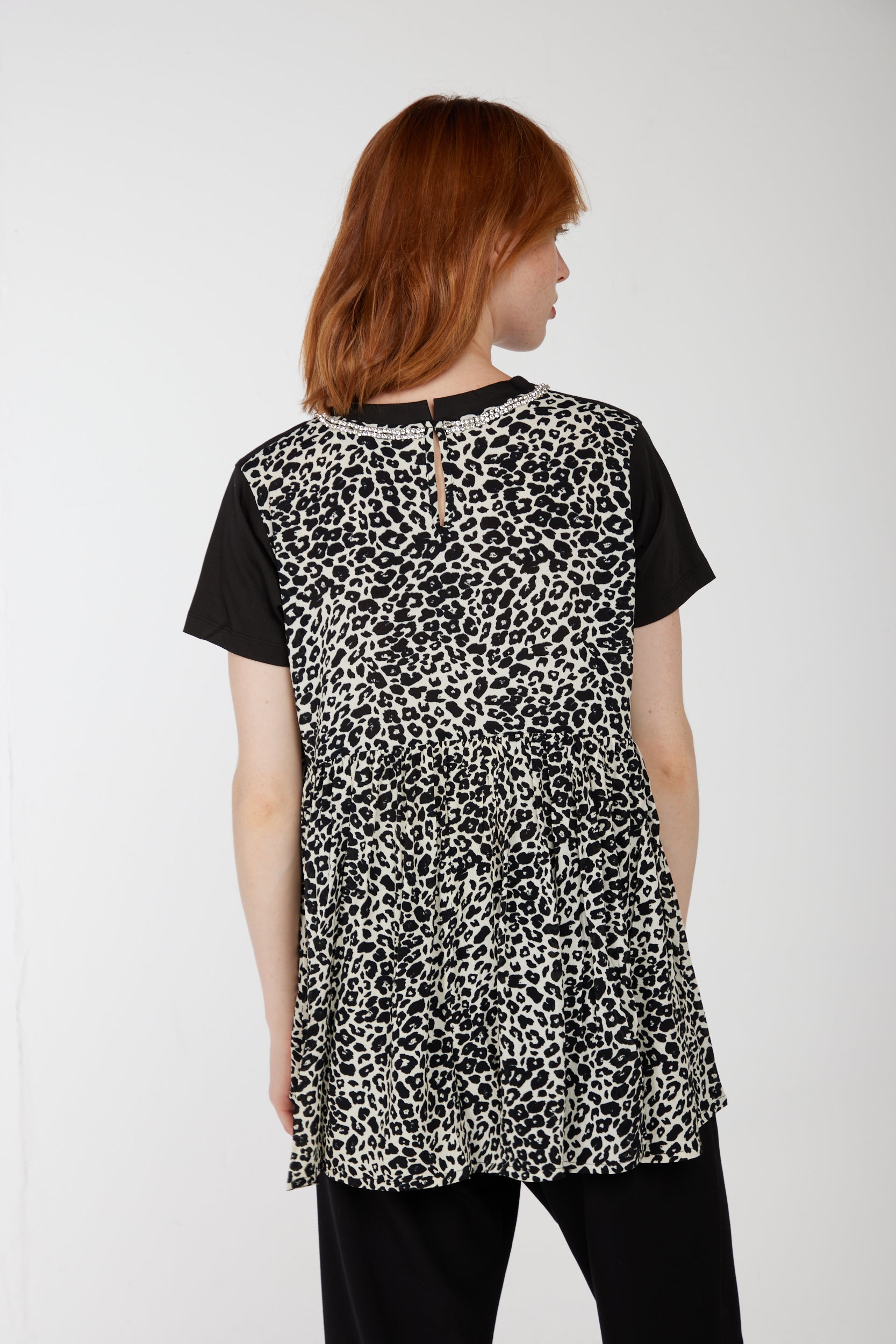 PRINCESSE LODO Maglia Leopardata con Dettaglio Fiocco