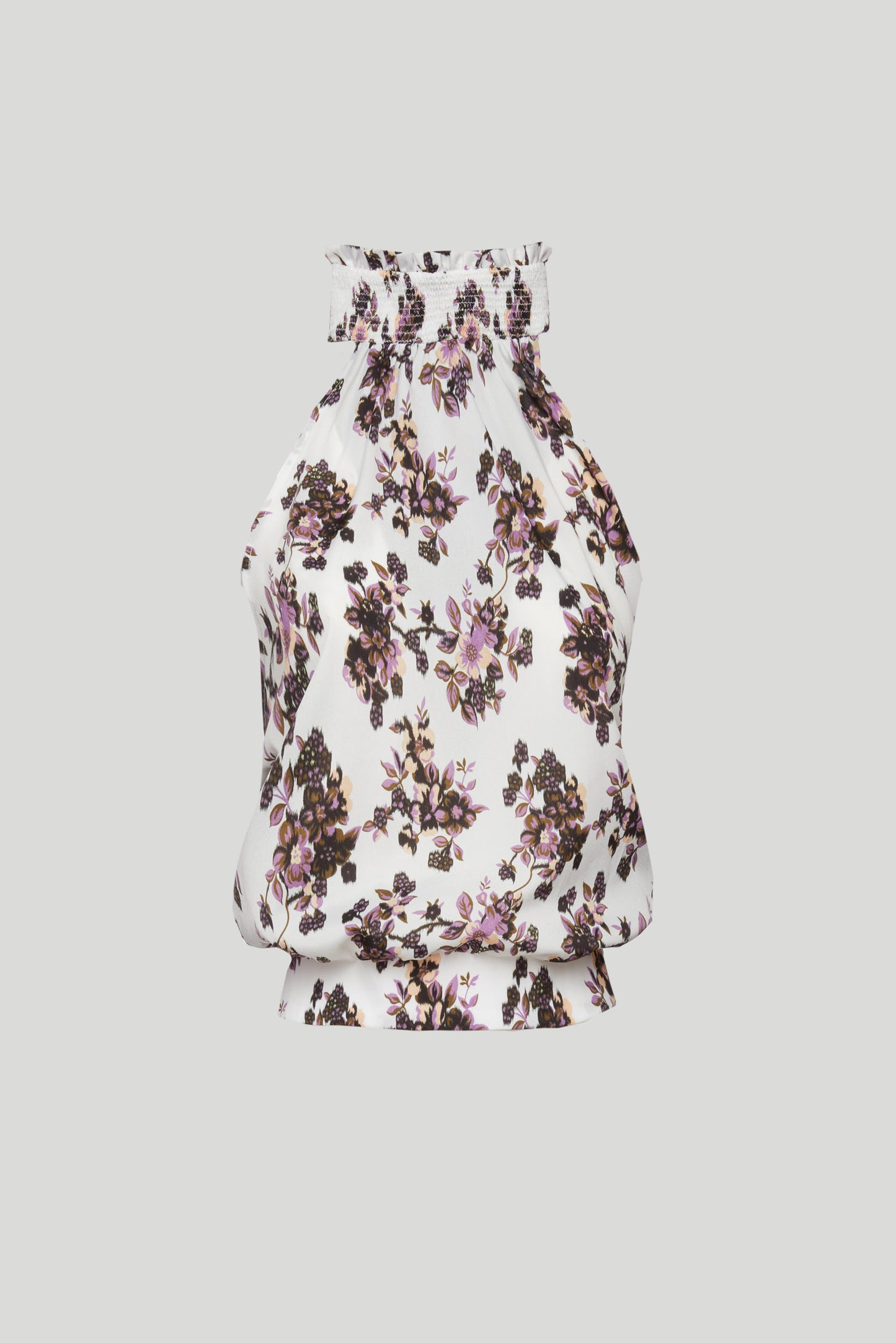 PINKO Top Fiori Collo Alto