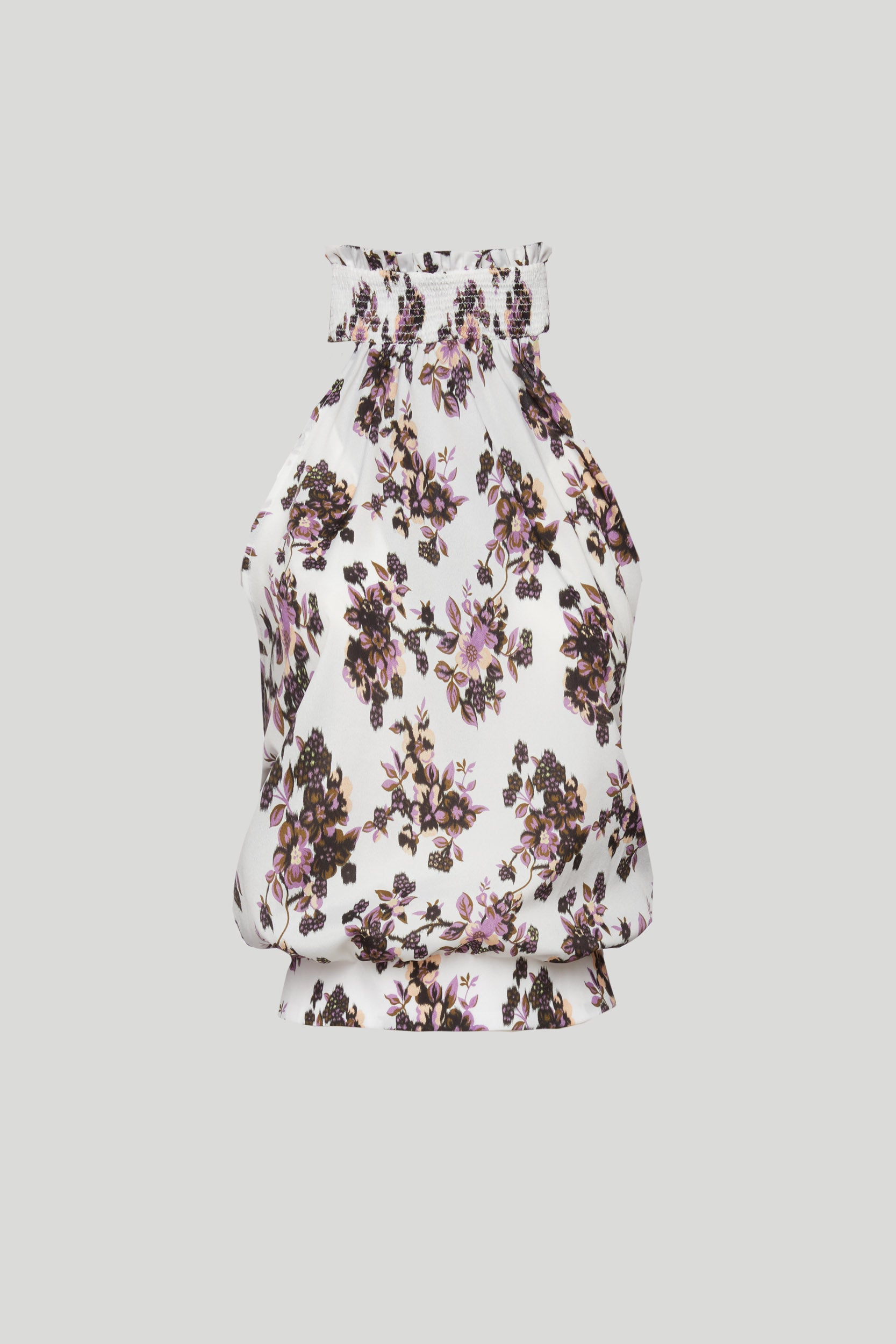 PINKO Top Fiori Collo Alto