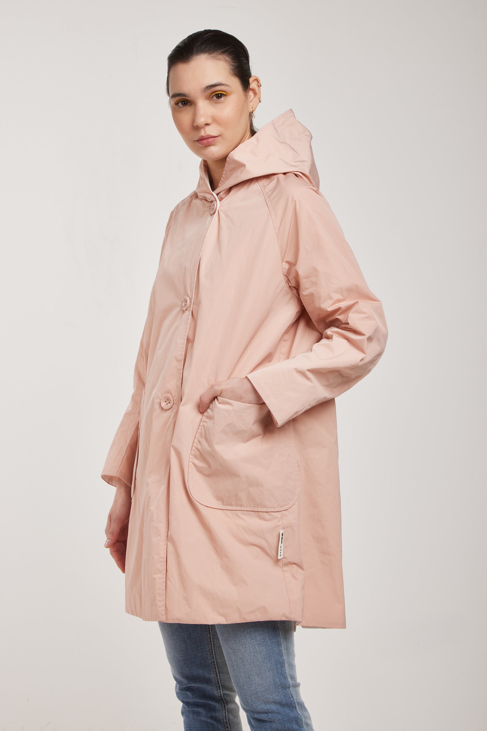 OOF WEAR Giacca a Vento Lunga Rosa Cipria