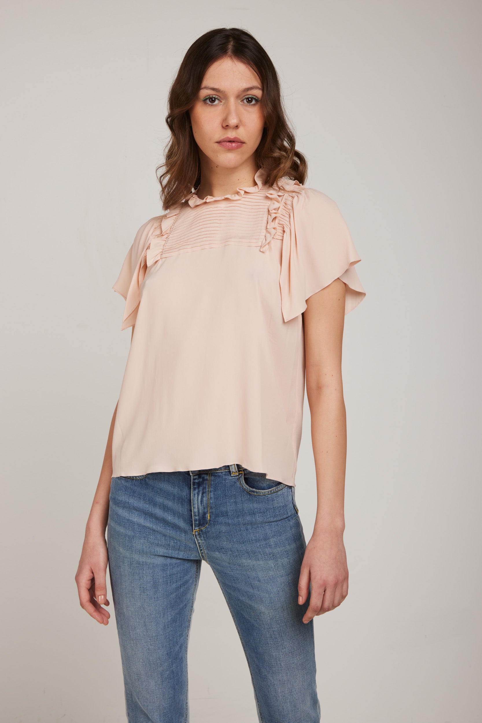 TWINSET Antique Pink Chiffon Blouse