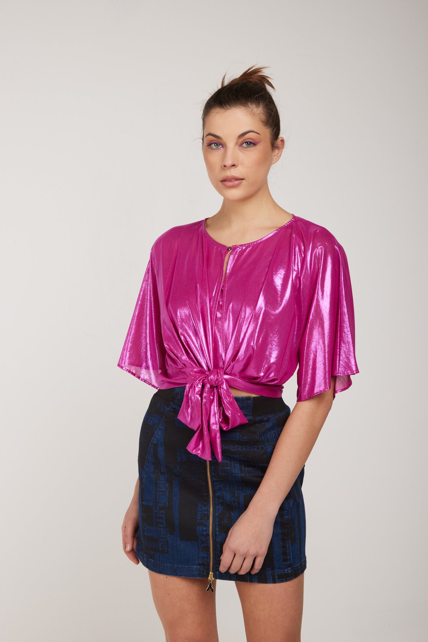 LIU-JO Crop Top Laminato Fuxia