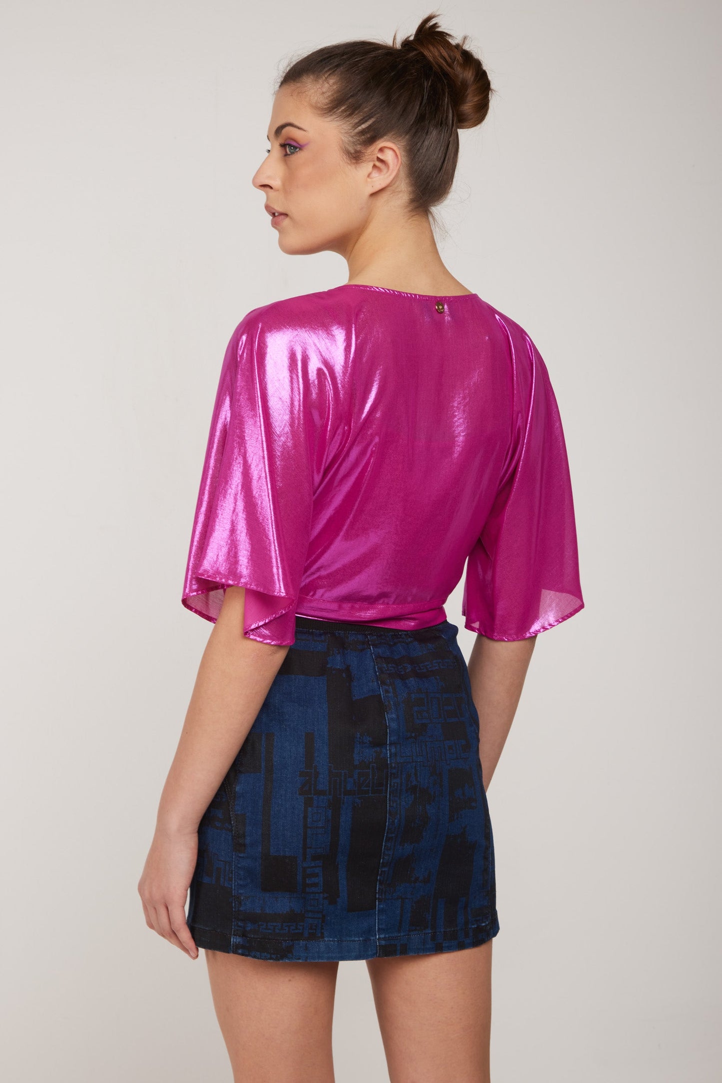 LIU-JO Crop Top Laminato Fuxia