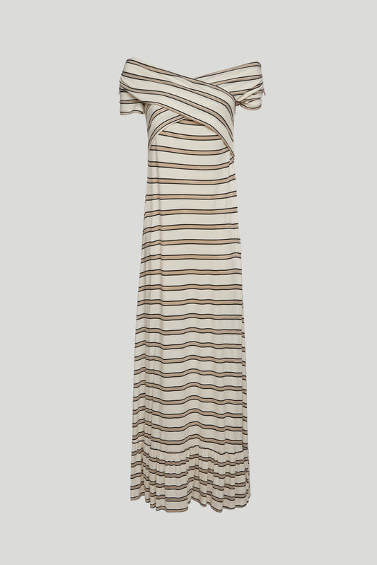 PATRIZIA PEPE White striped dress with Cross