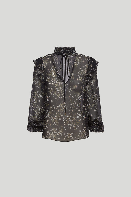 PATRIZIA PEPE Black Floral Blouse