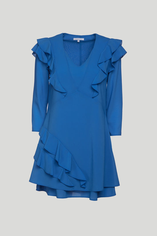 PATRIZIA PEPE Blue Dress with Flounces