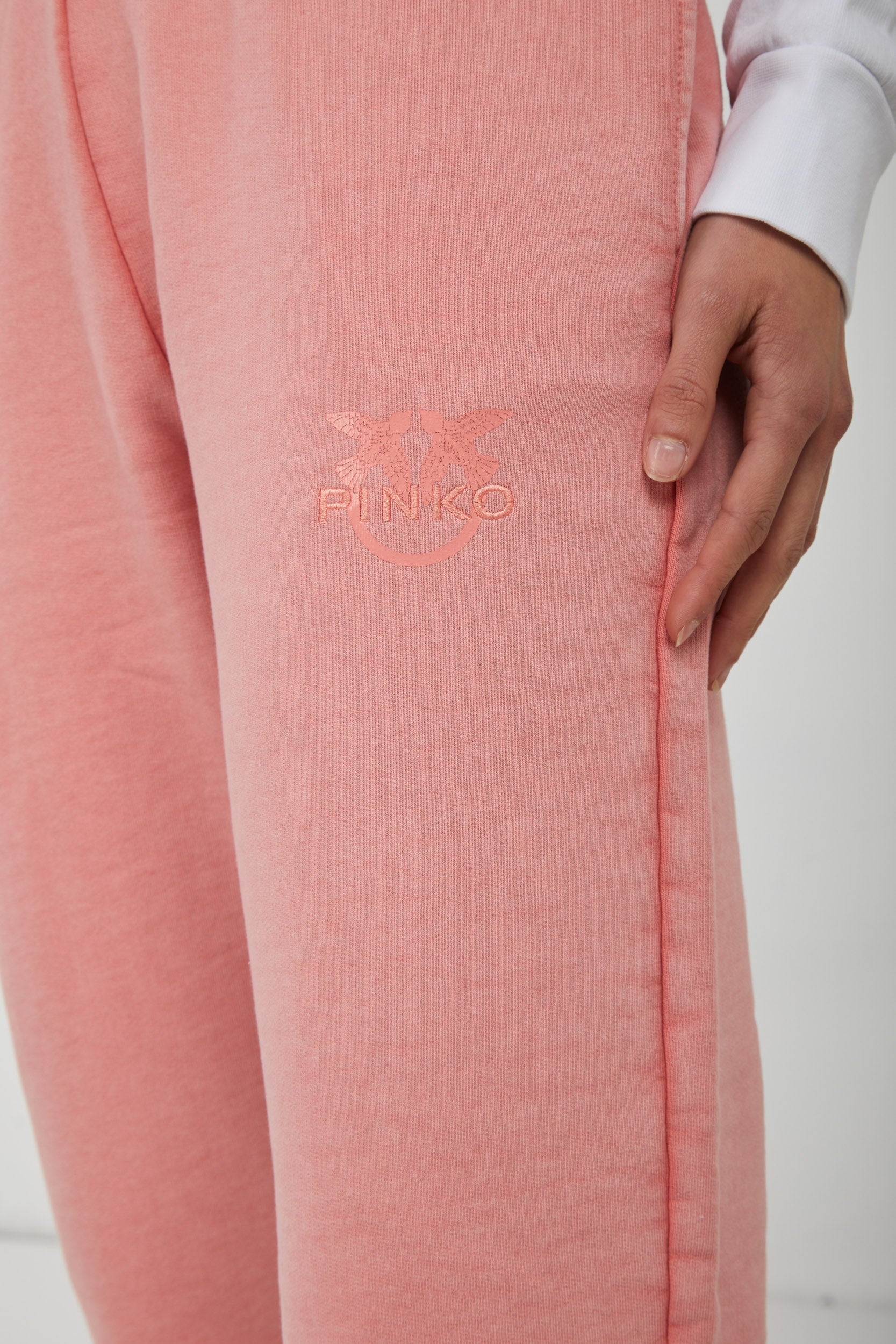 PINKO Joggers Salmone Logo Ricamato