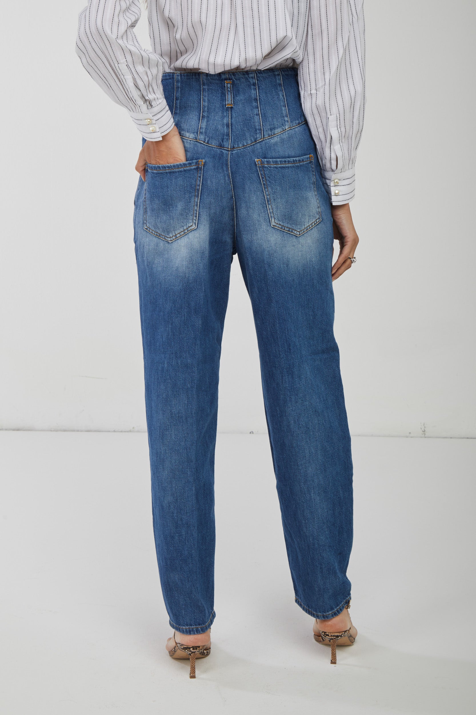 PINKO Jeans Baggy Effetto Bustino