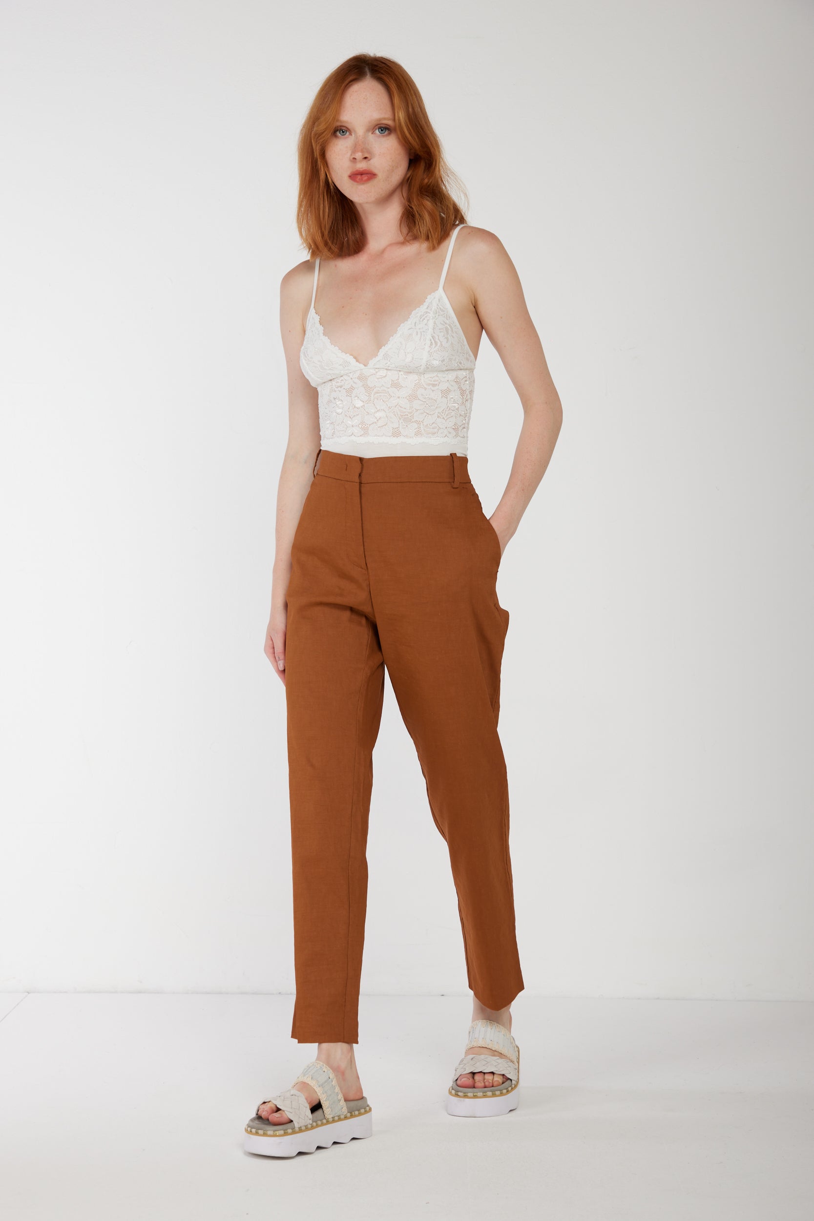 PINKO Pantalone Marrone Noce