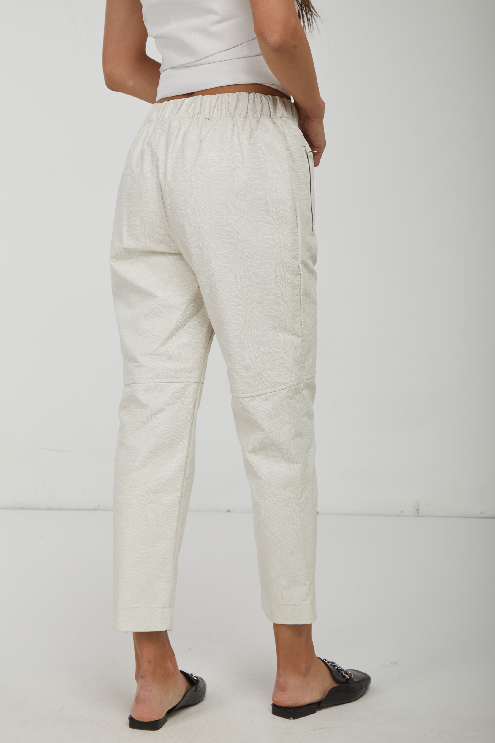 OTTOD'AME Pantalone Avorio Cotone