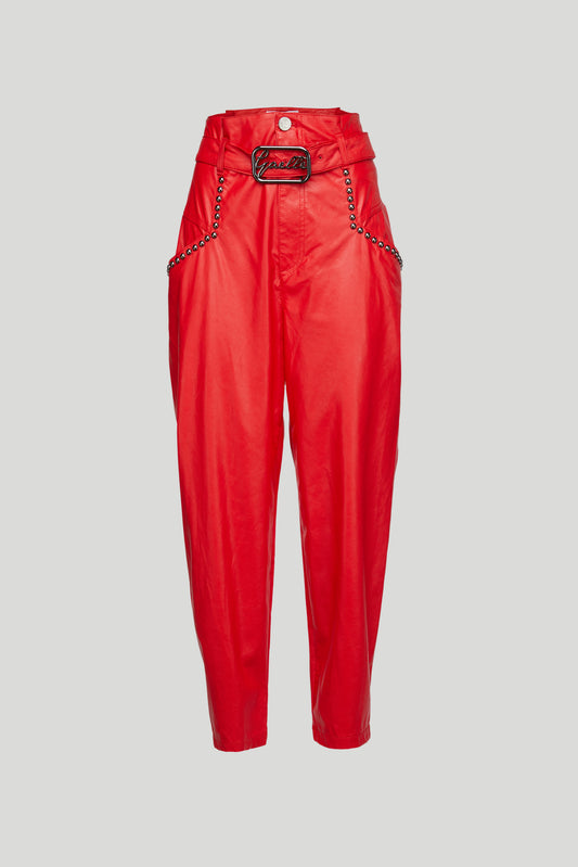 GAELLE Pantalone Rosso con Borchie