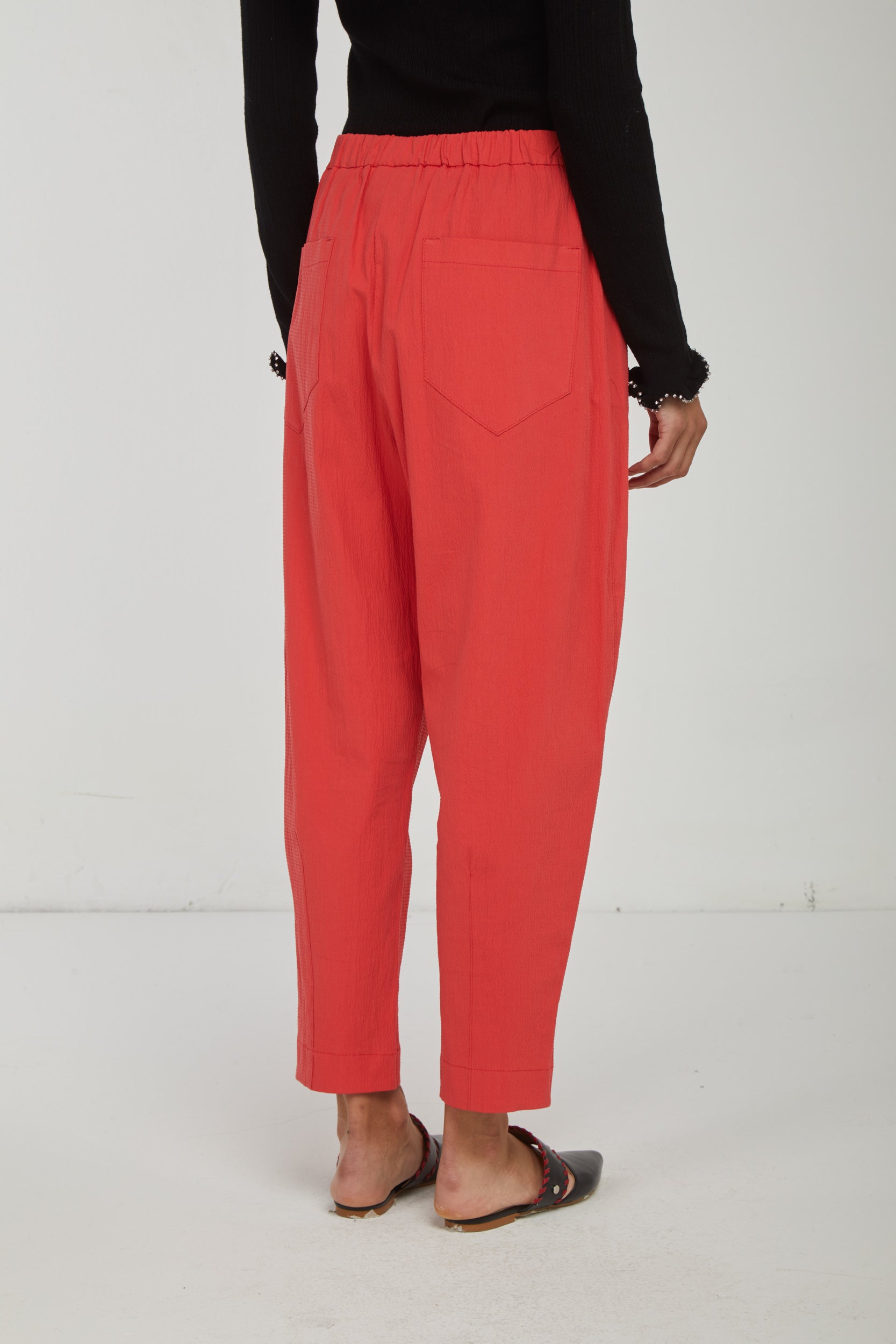 OTTOD'AME Pantalone Vita Alta Corallo