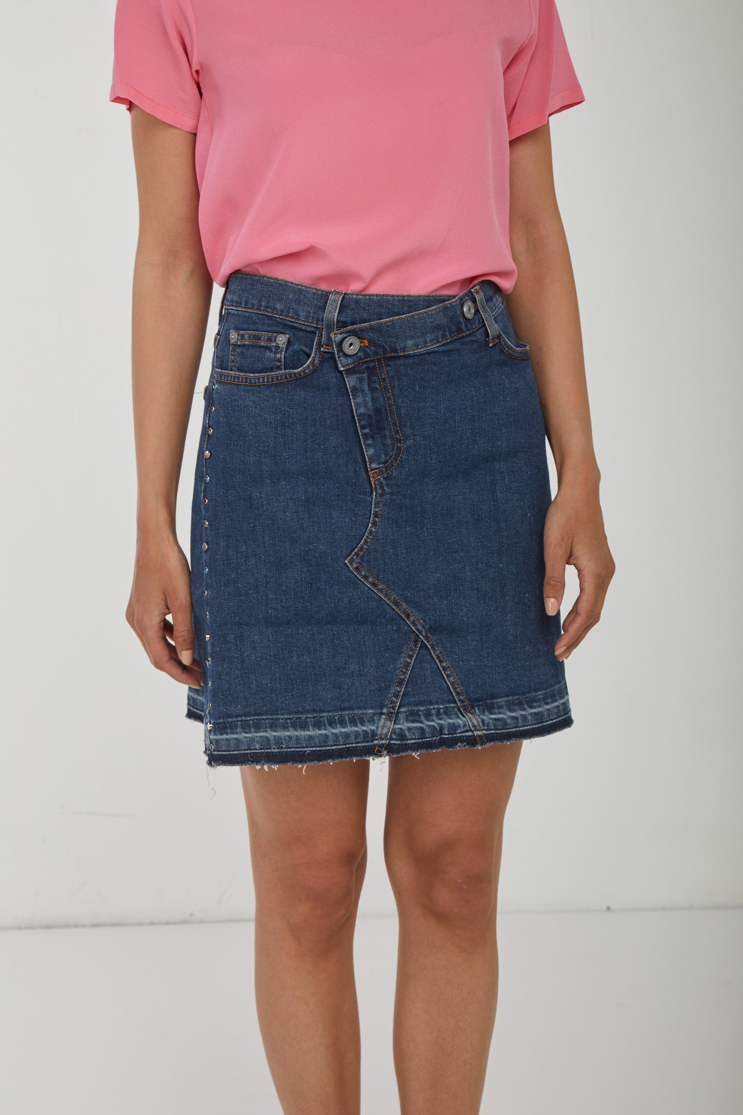 OTTOD'AME Jeans Skirt Asymmetrical Effect