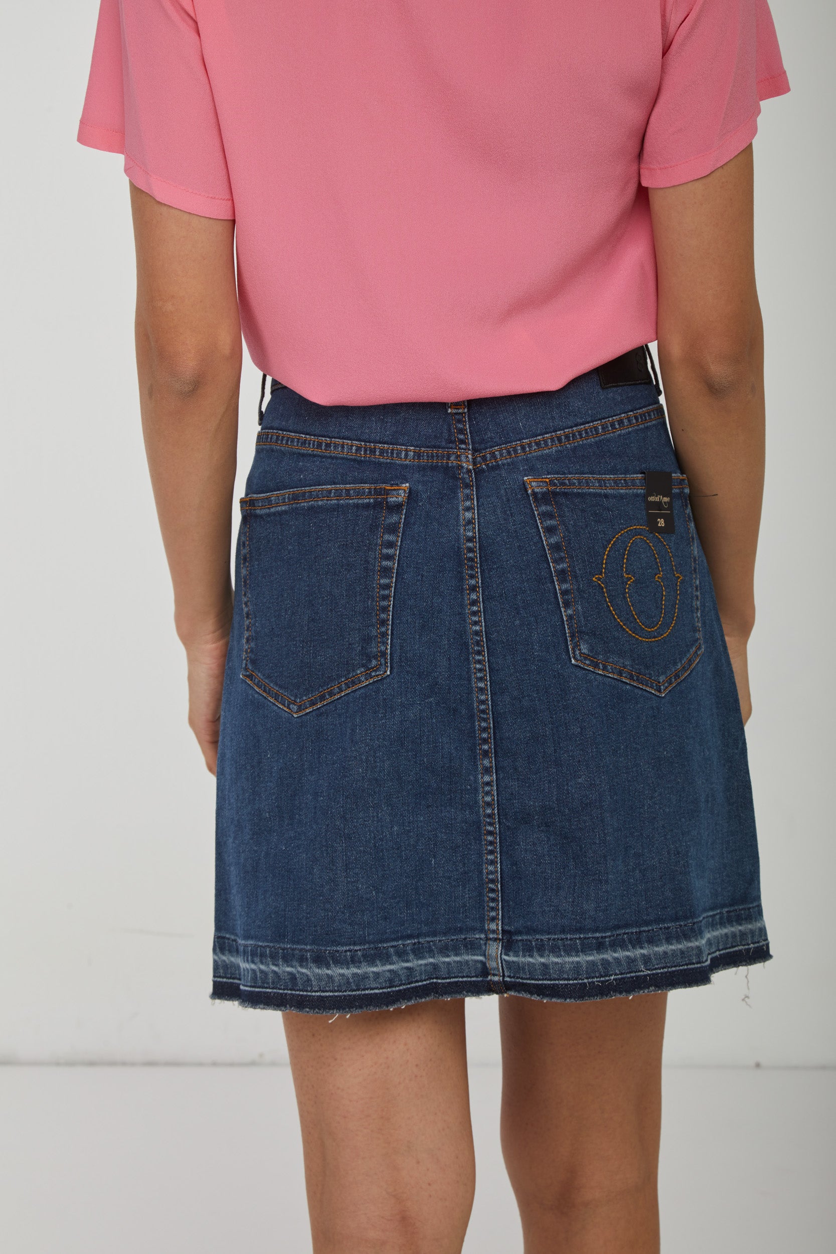 OTTOD'AME Gonna Jeans Effetto Asimmetrico