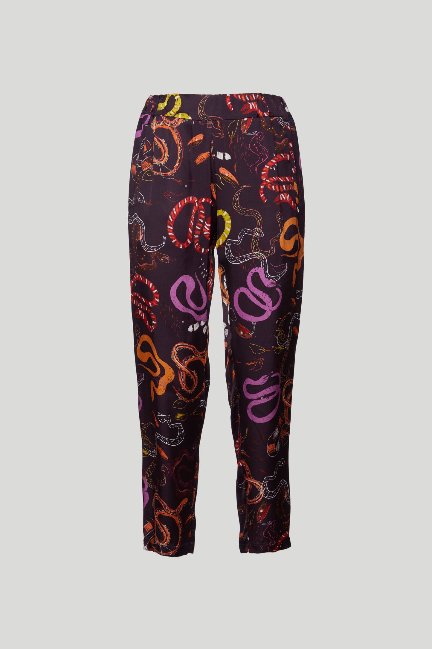 OTTOD'AME Pantalone Bordeaux Fantasia Astratta