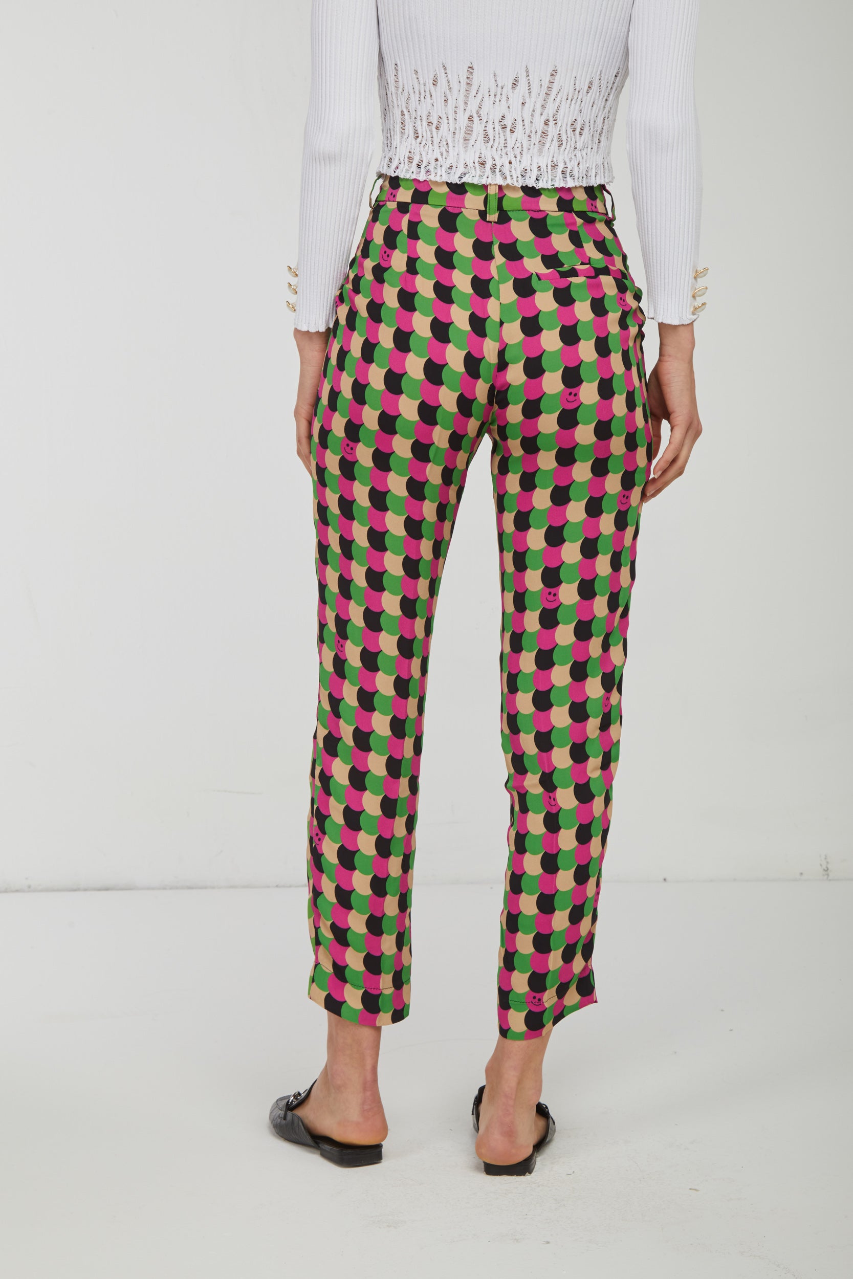 OTTOD'AME Pantalone Gamba Dritta Smile