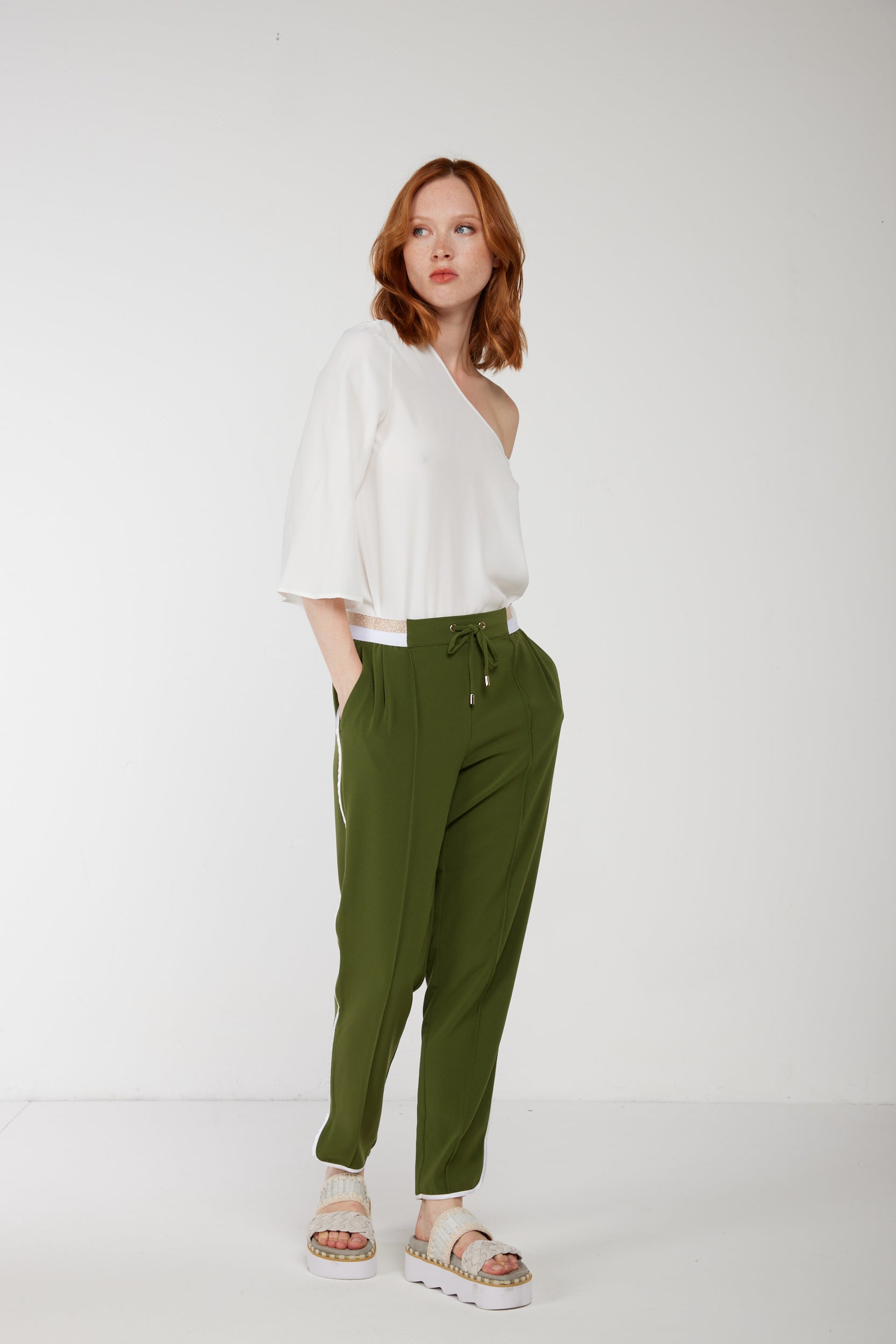 LIU JO Pantalone Verde Militare