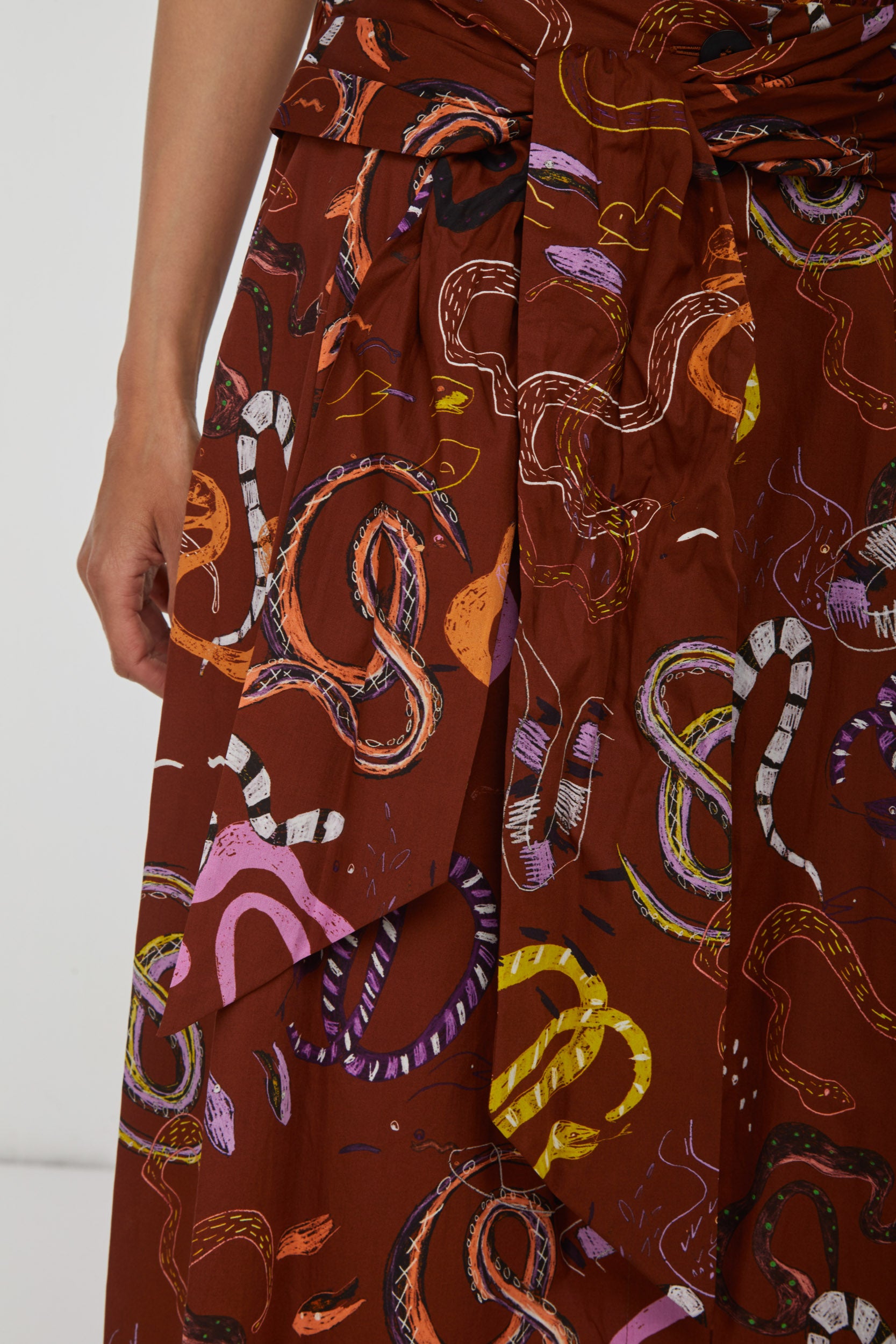 OTTOD'AME Burgundy Skirt Abstract Fantasy