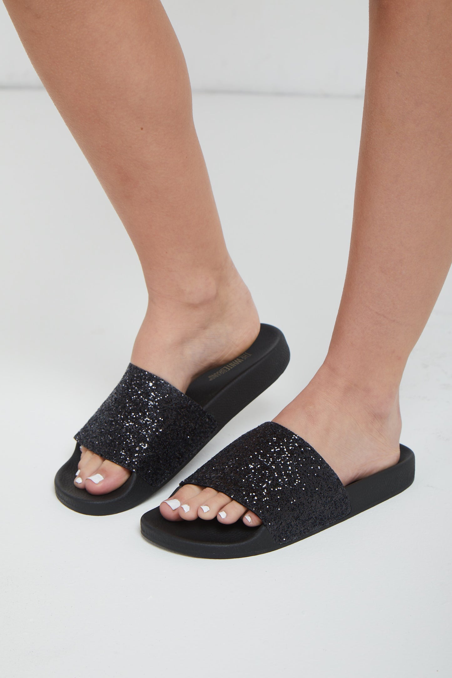 WHITE BRAND Sandali Glitter Neri