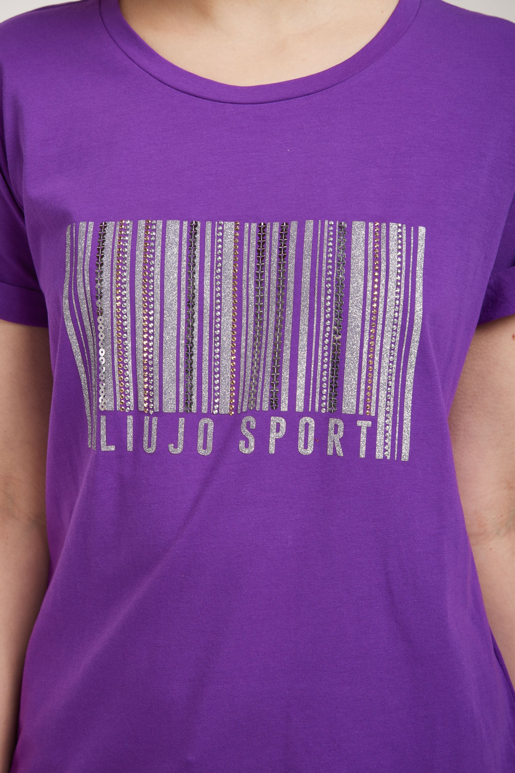 LIU-JO T-Shirt Viola Barcode