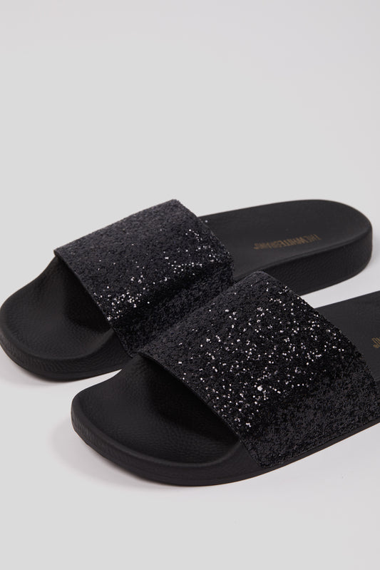 WHITE BRAND Sandali Glitter Neri