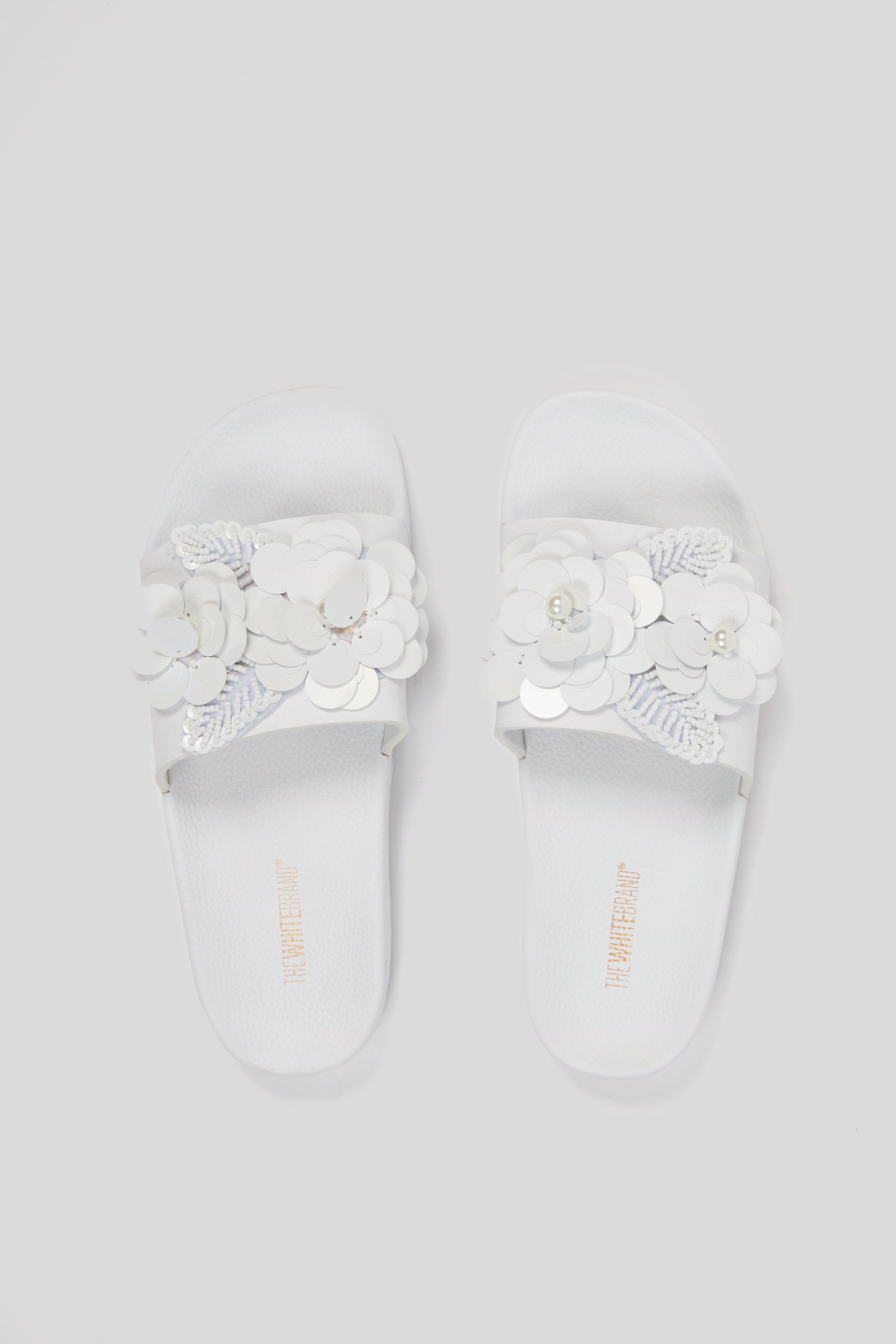 WHITE BRAND Sandali "Flower" Bianchi