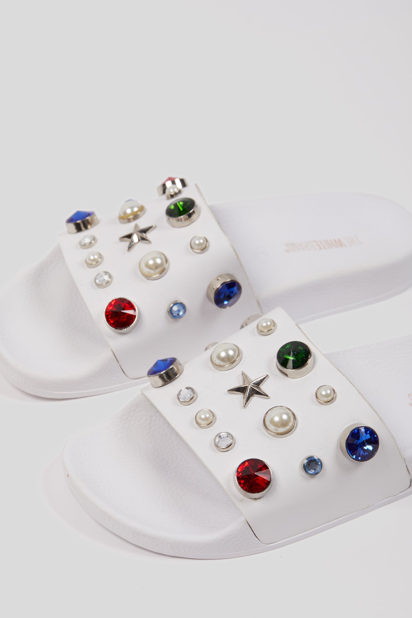 WHITE BRAND Sandali Pearls Bianchi