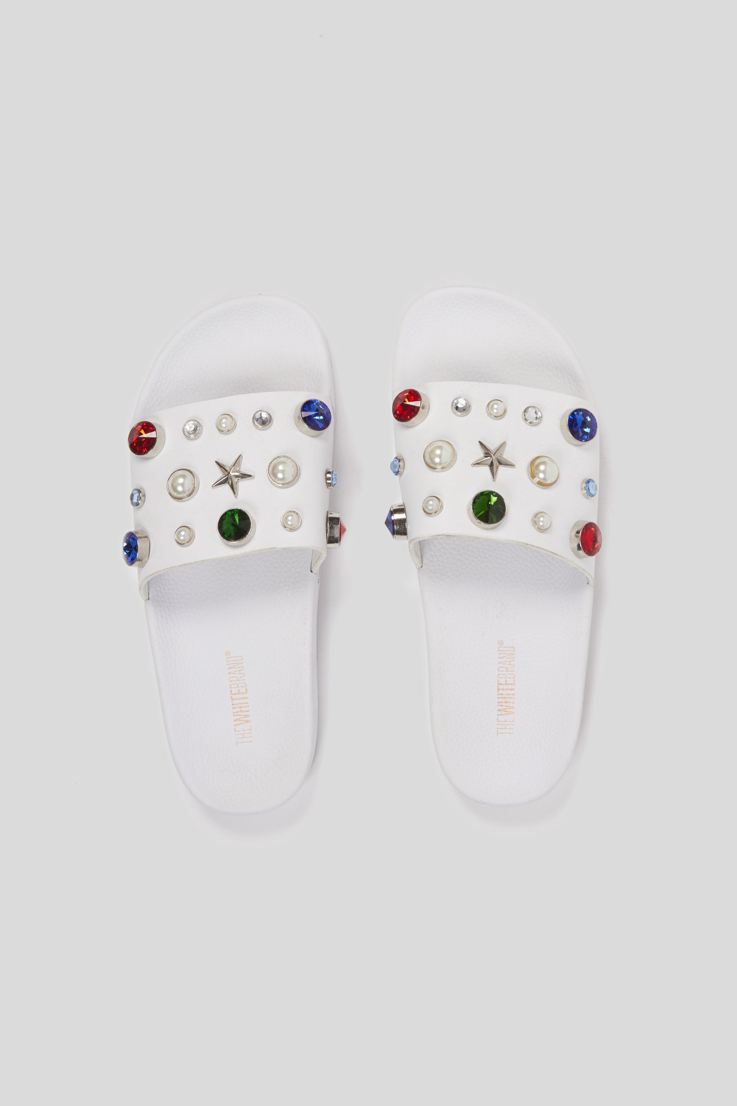 WHITE BRAND Sandali Pearls Bianchi