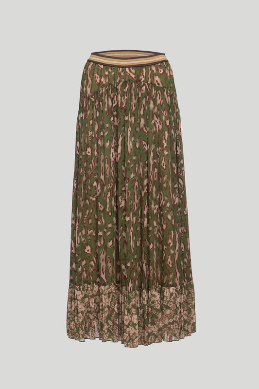 TWINSET Green Spotted Long Skirt