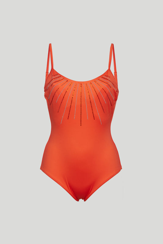 TWINSET Orange Glitter One-piece Swimsuit