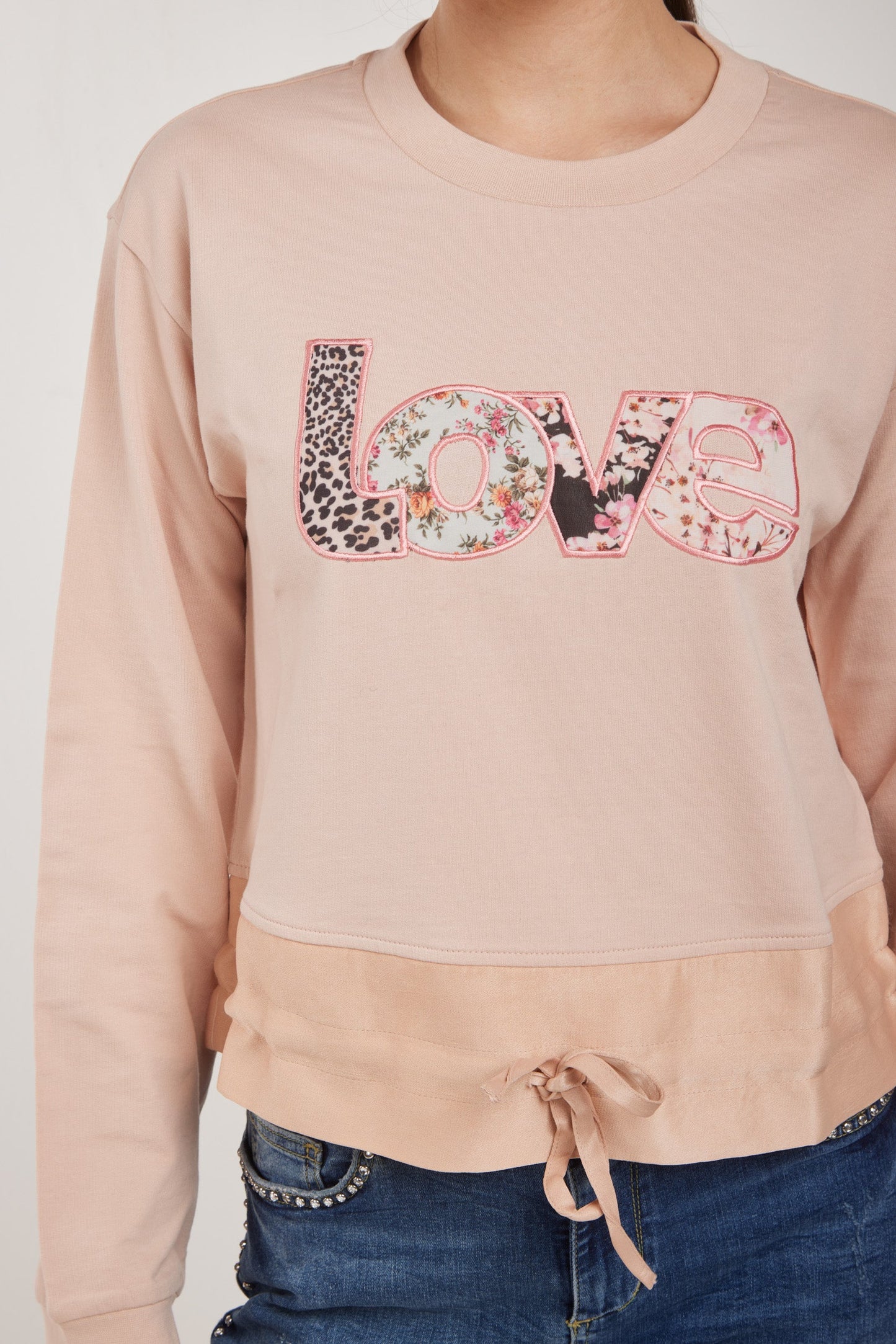 TWINSET Felpa Rosa Antico con Stampa Love