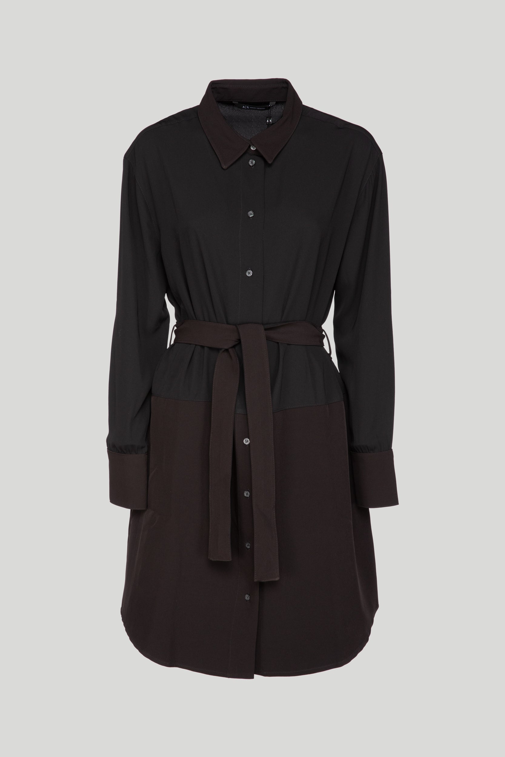 ARMANI EXCHANGE Black and Brown Shirt Dress