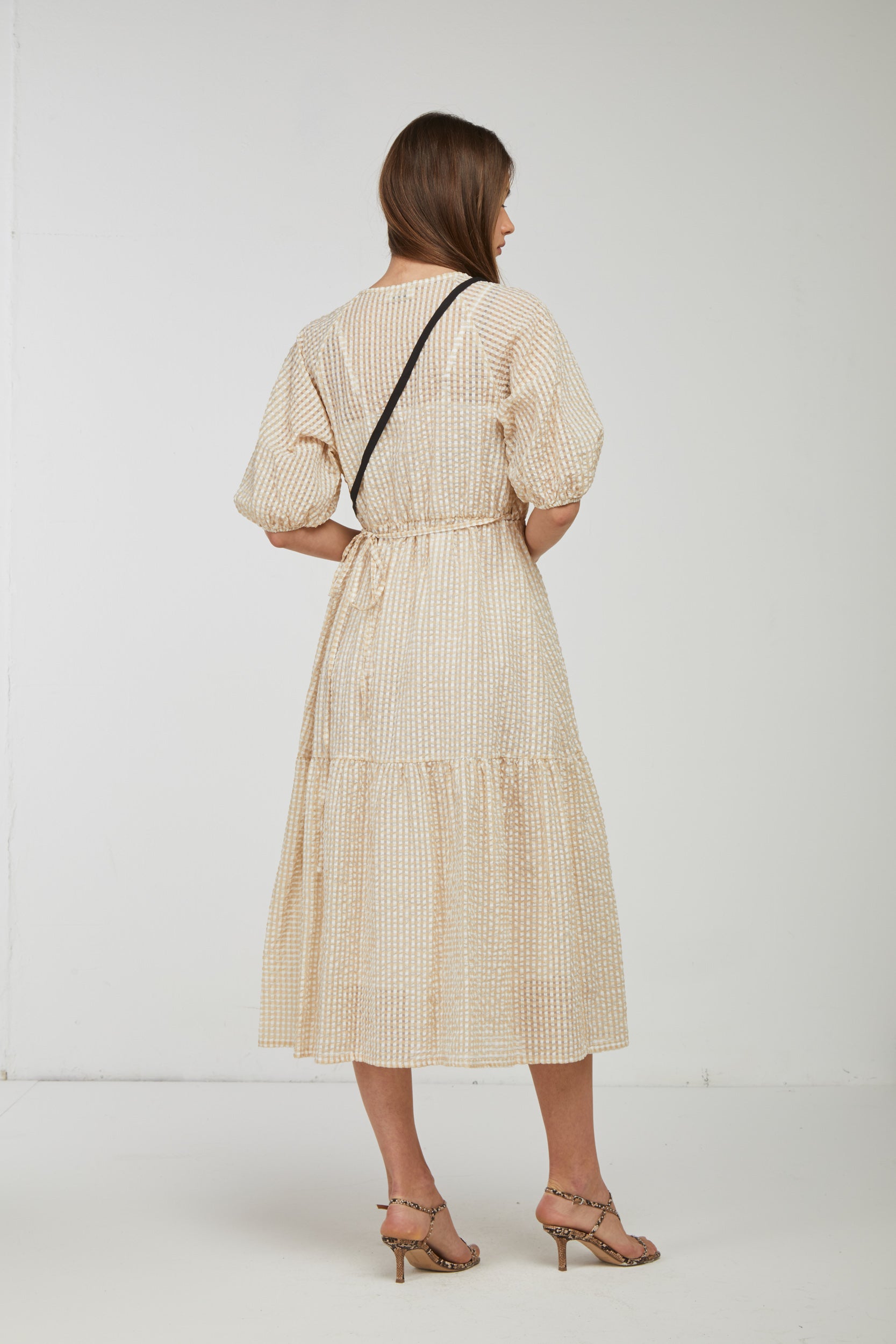 OTTOD'AME Crossed Checkered Dress