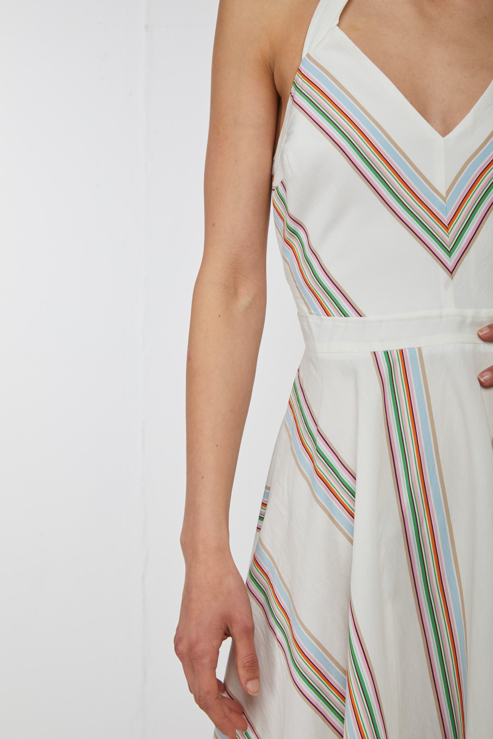 OTTOD'AME White Retro Dress and Stripes