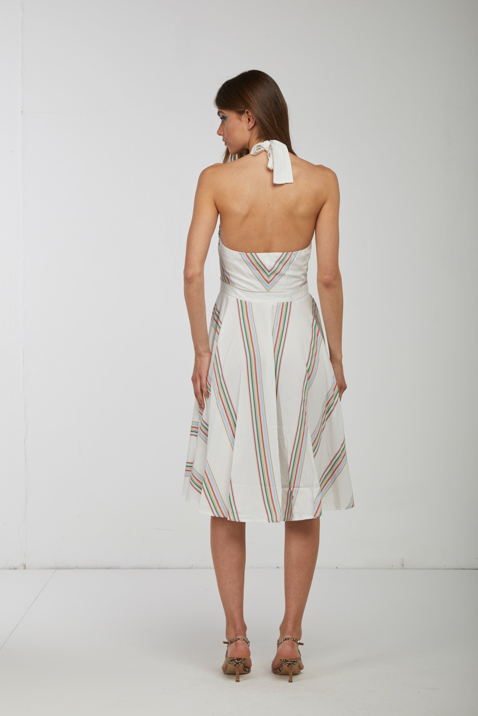 OTTOD'AME White Retro Dress and Stripes