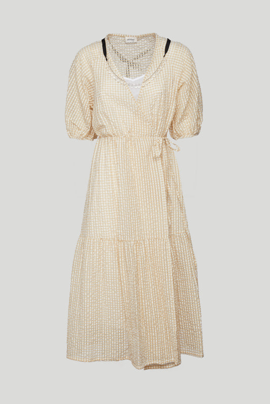 OTTOD'AME Crossed Checkered Dress