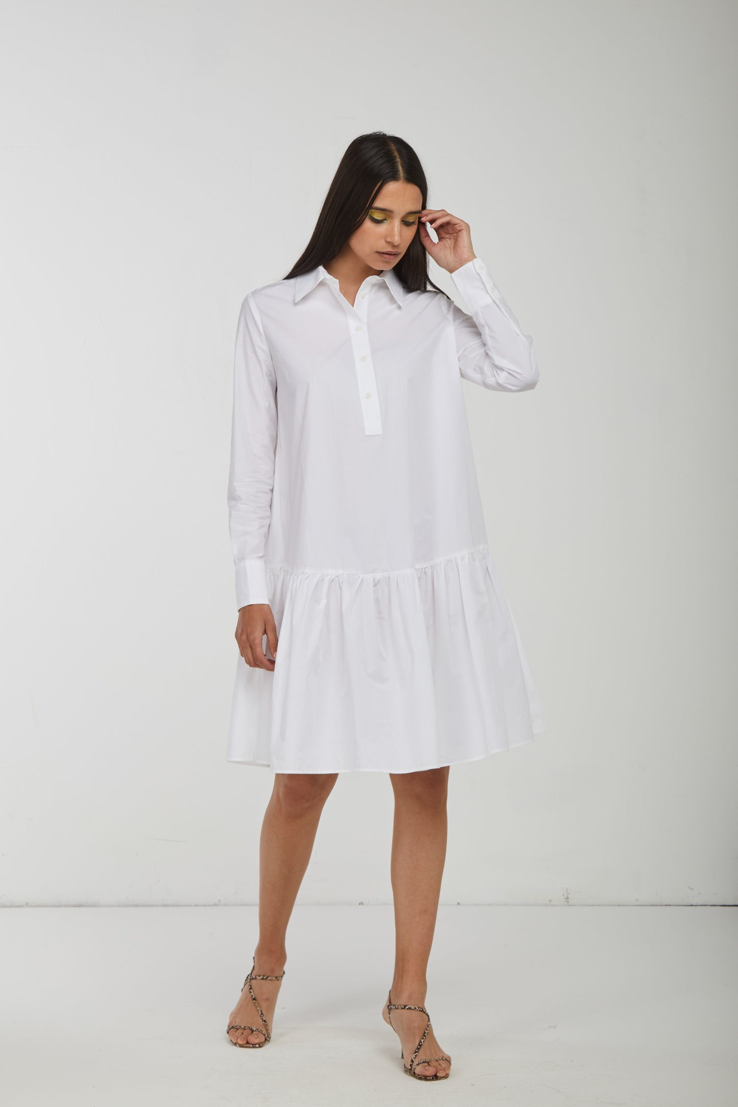 OTTOD'AME Abito Bianco Camicia