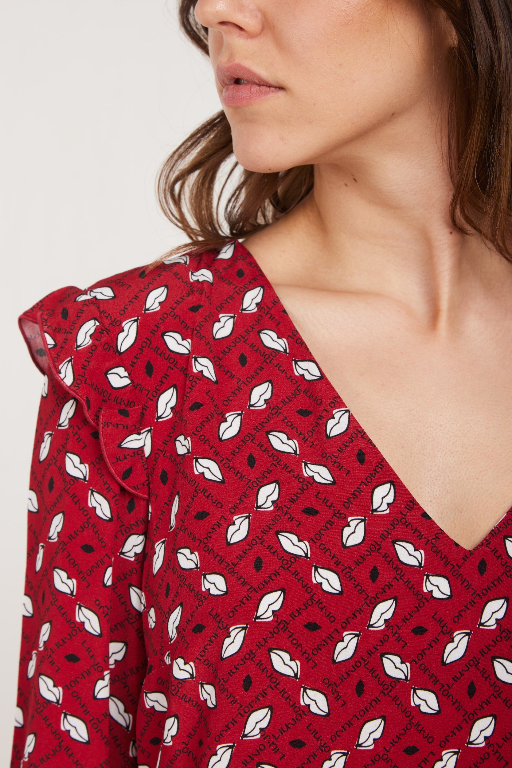 LIU-JO Red Micro Feathers Dress