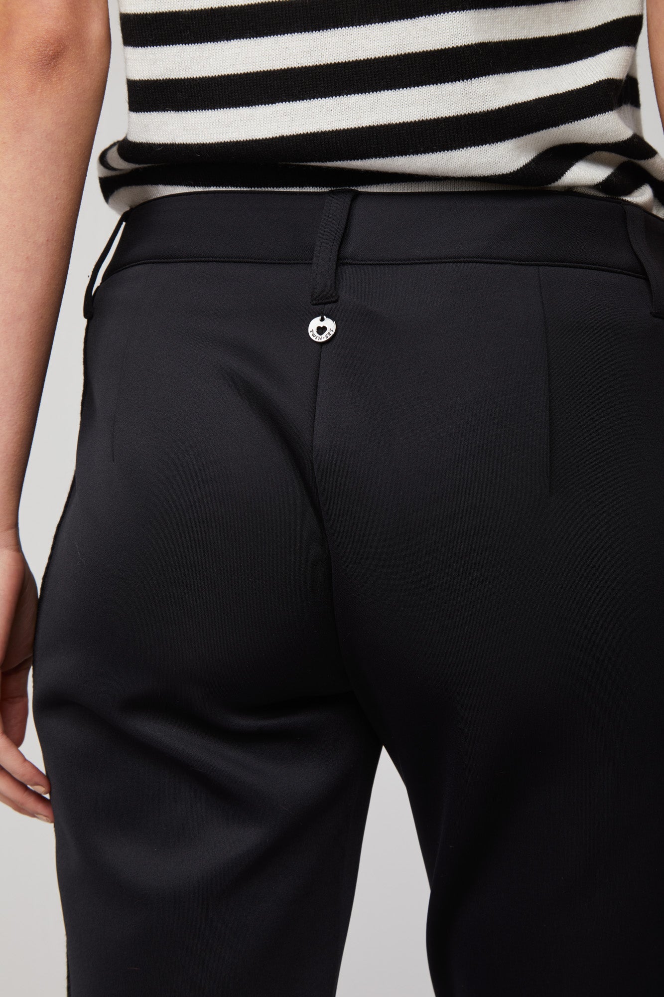TWINSET Pantalone Nero a Gamba Dritta
