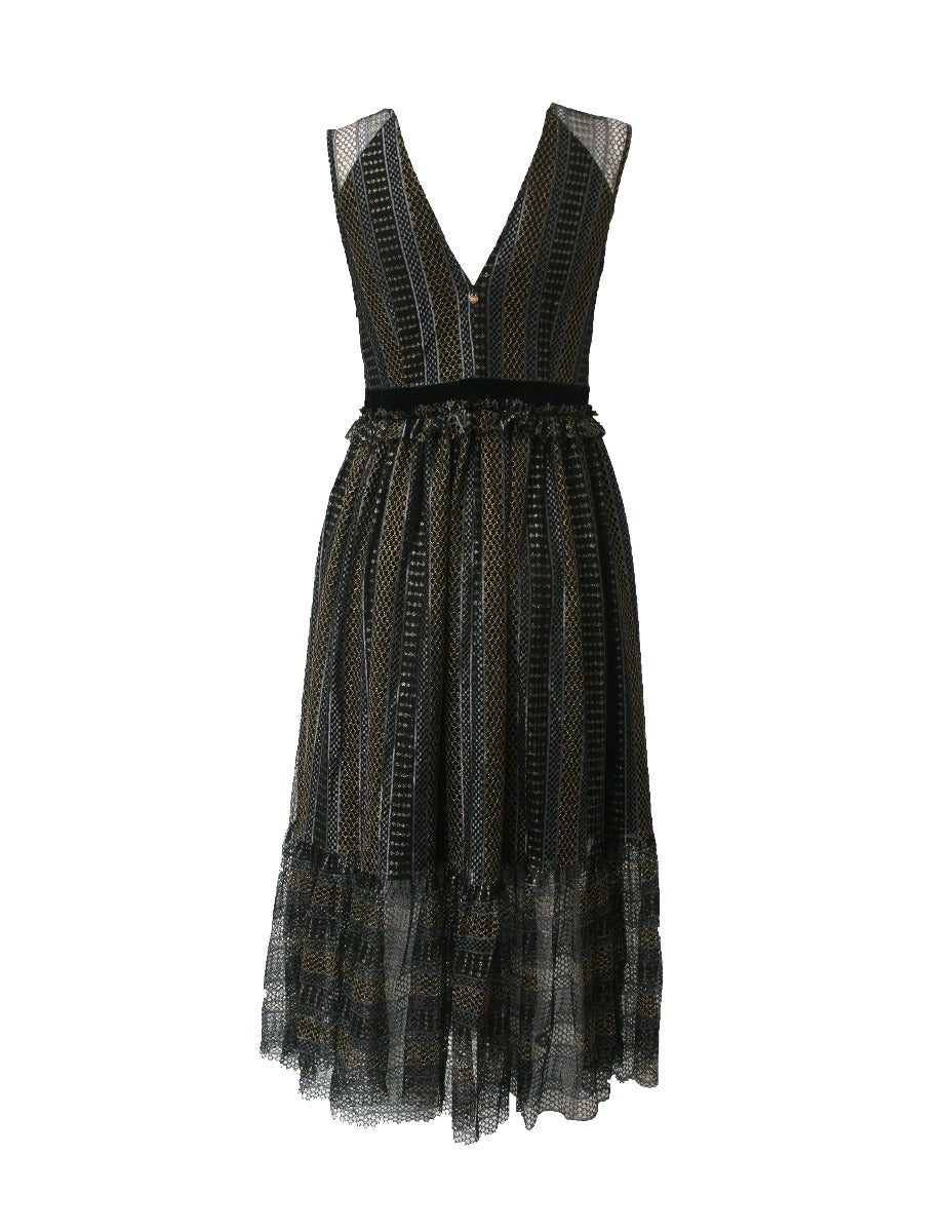 Twinset long dress in lace and lurex