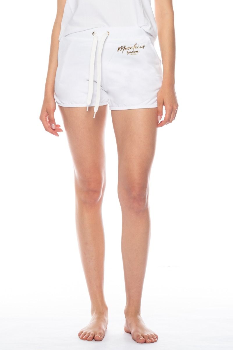 MOSCHINO White Shorts with Moschino Swim Logo