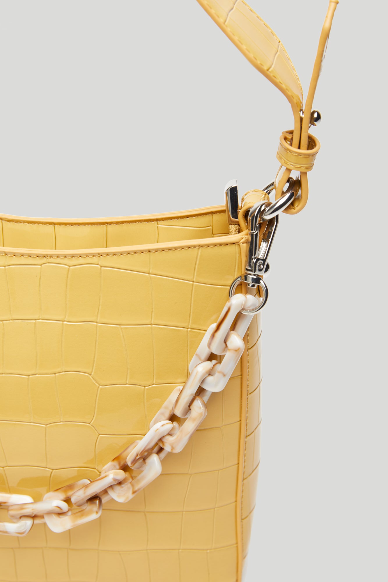 HVISK Borsa Amble Croco Small Gialla
