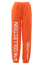 KENDALL AND KYLIE Pantaloni in Jersey Arancioni